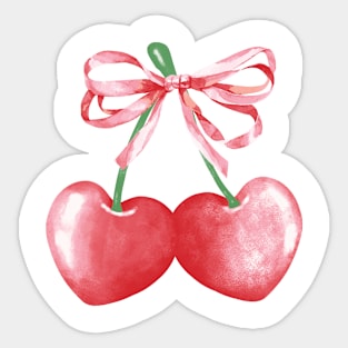 Cherry with bow Sticker